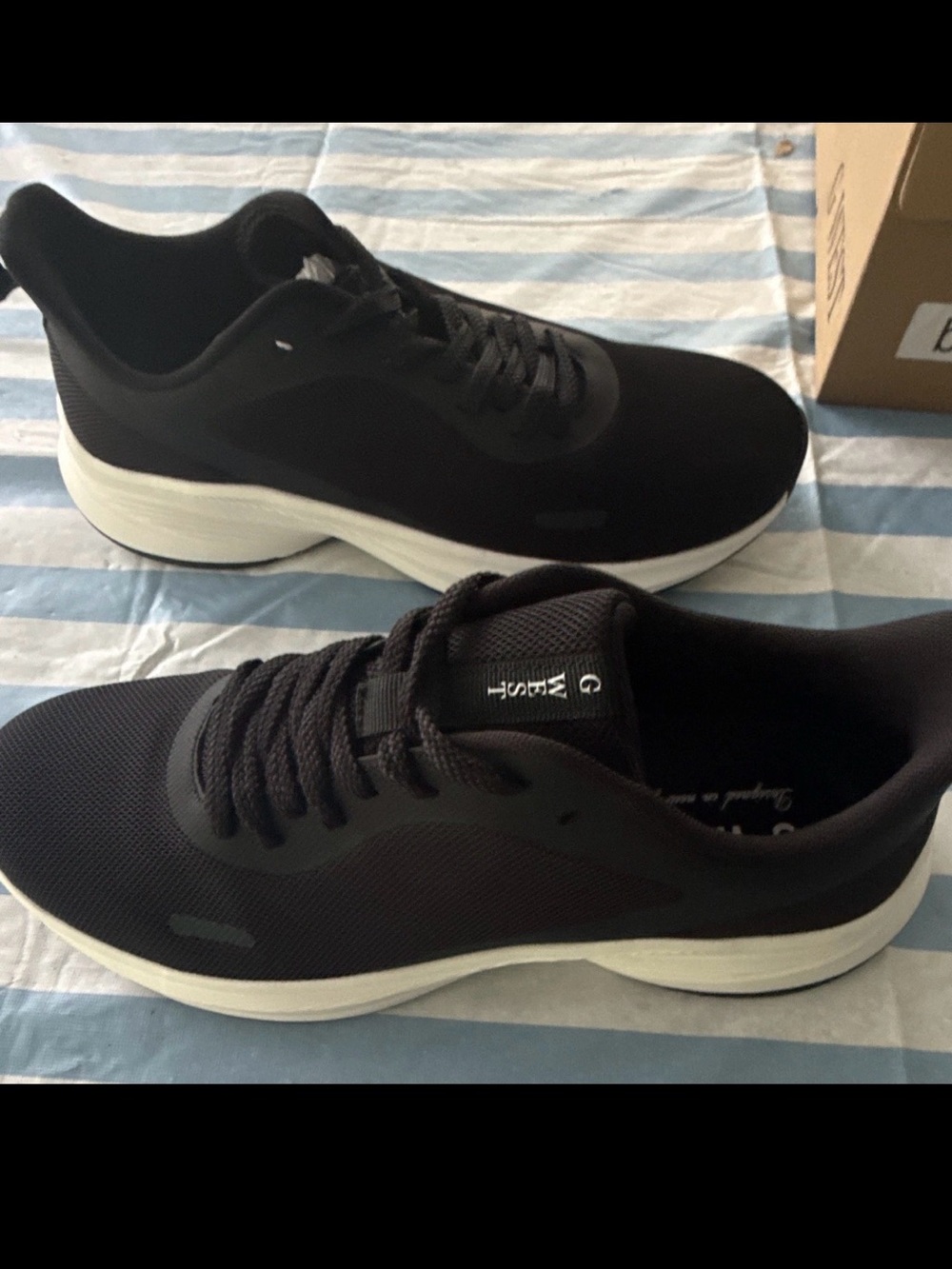 G West Lightweight Active Running Shoes Black White Mens Size 10 Womens 11